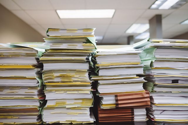 A stack of files.