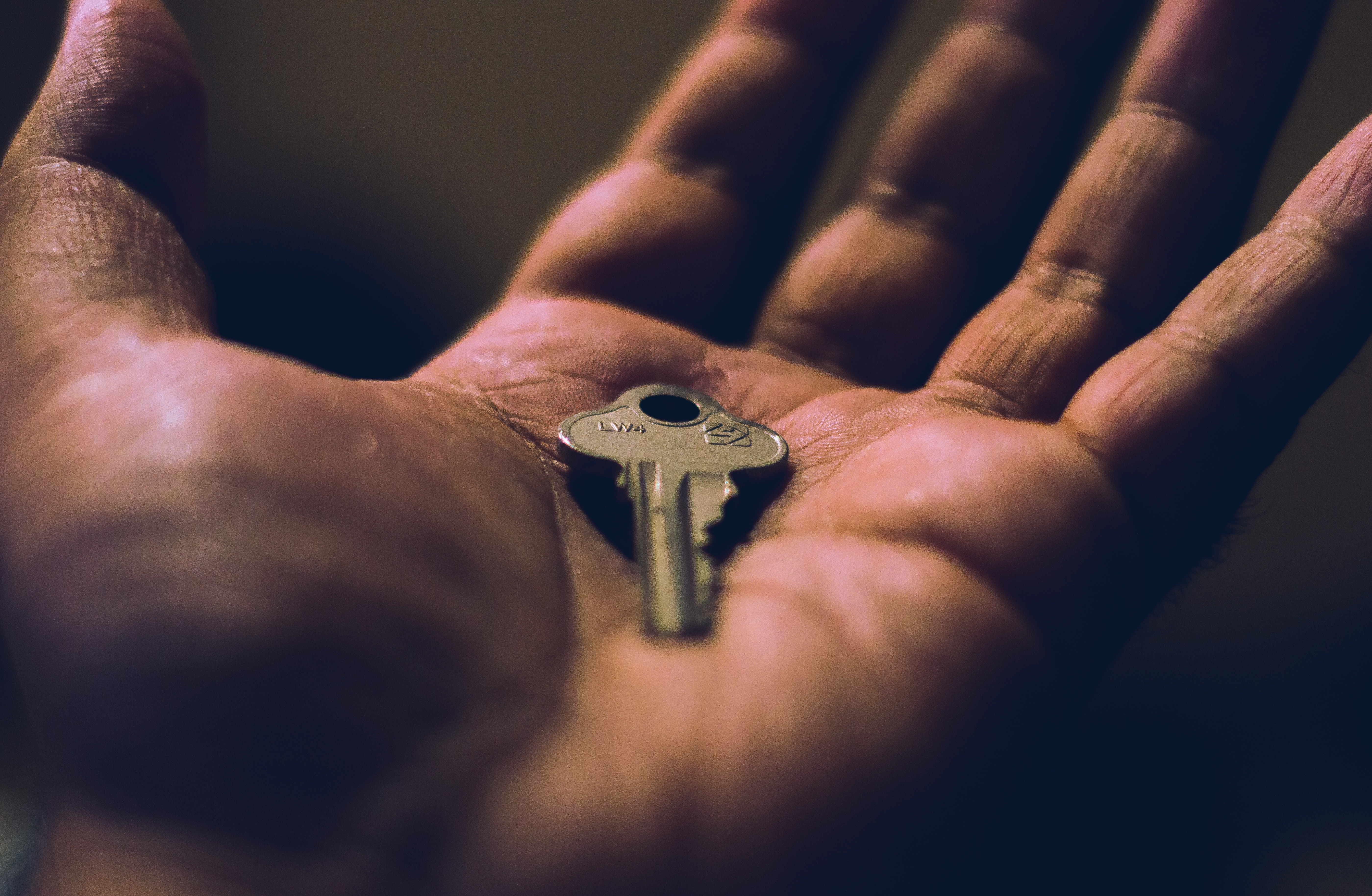 A key in a hand