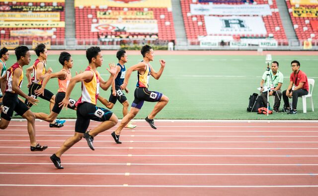 Several runners in a race.